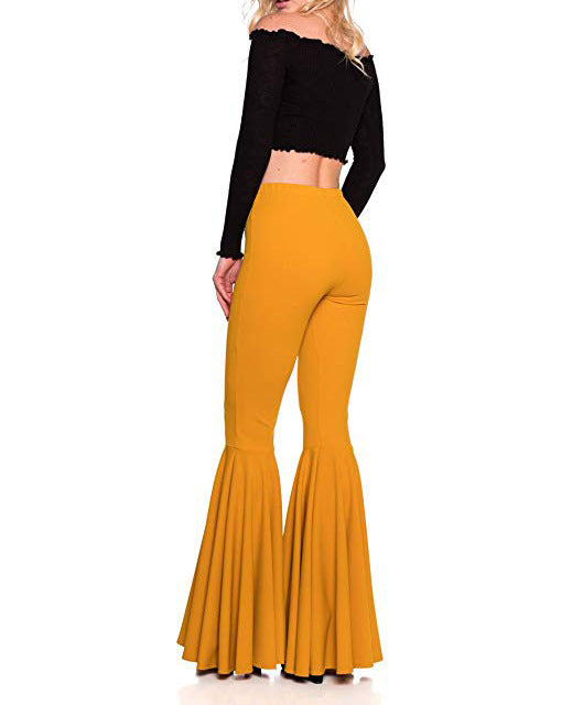 Sexy High Waist Mermaid Flare Pants-Pants-White-S-Free Shipping Leatheretro