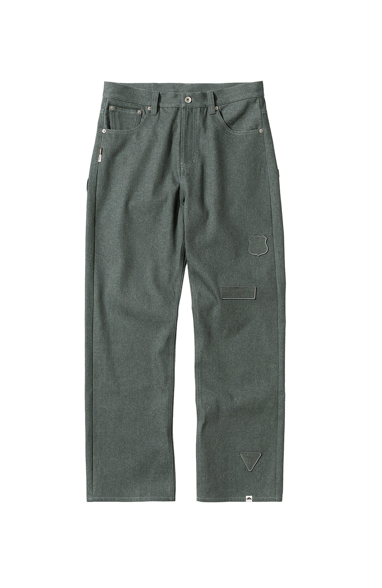 URBAN+FOREST Minimal Patch Straight-Leg Denim-Jeans-S-Green-Free Shipping Leatheretro