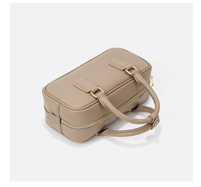 Stylish Pillow-Design Genuine Leather Shoulder Bag-Handbags-Gray-Free Shipping Leatheretro