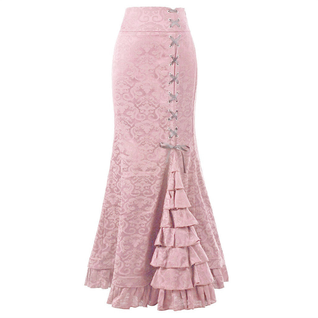 Designed Gothic Style Mermaid Skirts-Skirts-Pink-S-Free Shipping Leatheretro