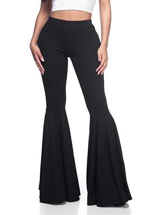 Sexy High Waist Mermaid Flare Pants-Pants-Black-S-Free Shipping Leatheretro