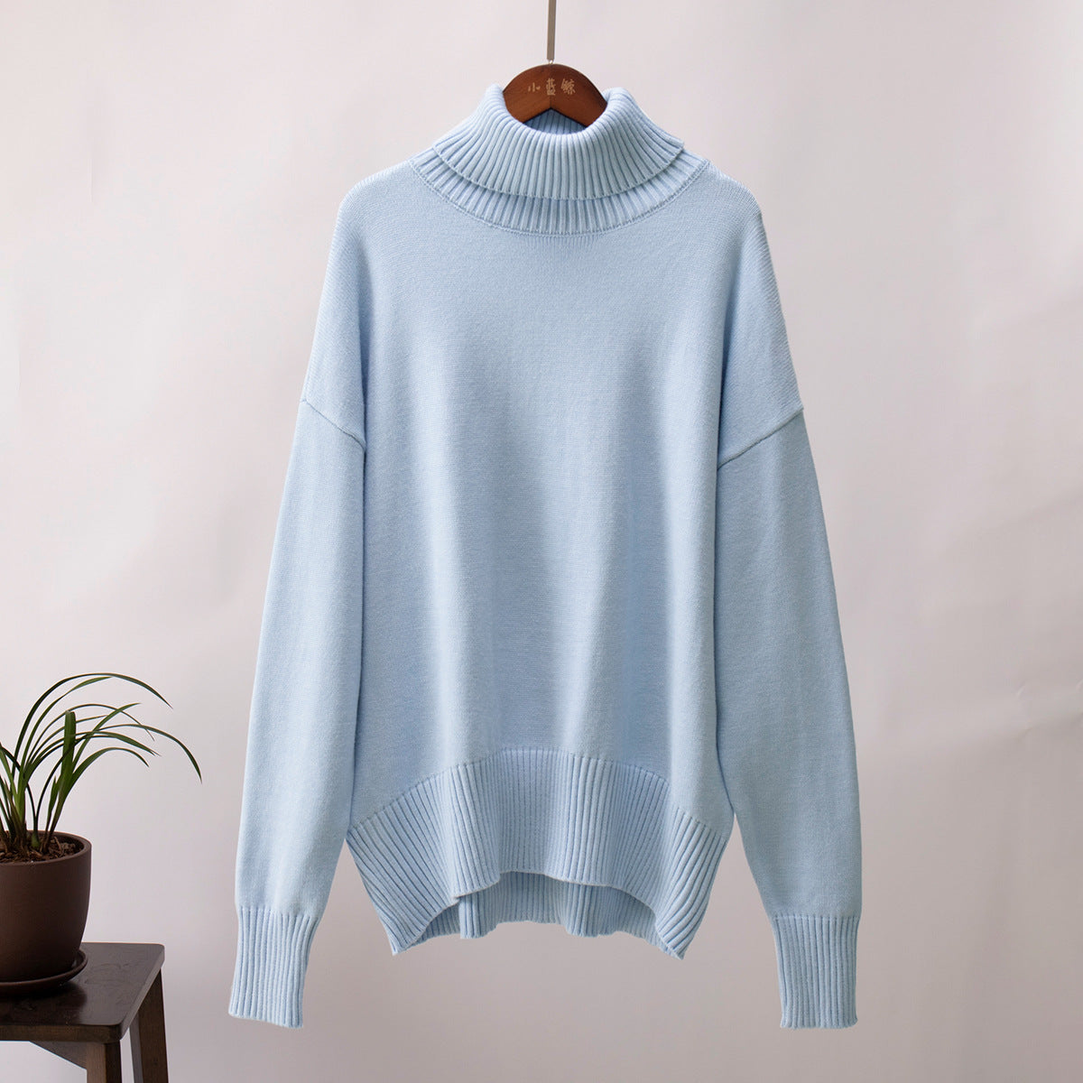 Classical High Neck Knitted Pullover Sweaters-Sweater&Hoodies-Sky Blue-S-Free Shipping Leatheretro