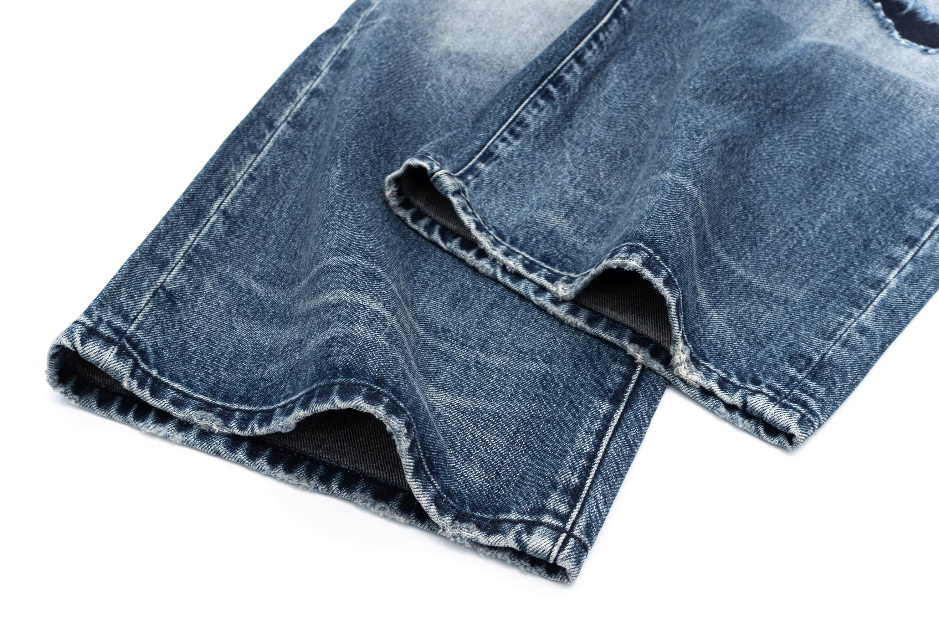 IN EXISTENCE x STM Washed Patched Distressed Straight Jeans-Jeans-S-Free Shipping Leatheretro