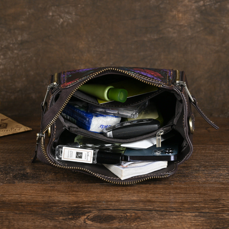 Vintage Crossbody Tote Bags for Mother-Tote Bags-Coffee-Free Shipping Leatheretro