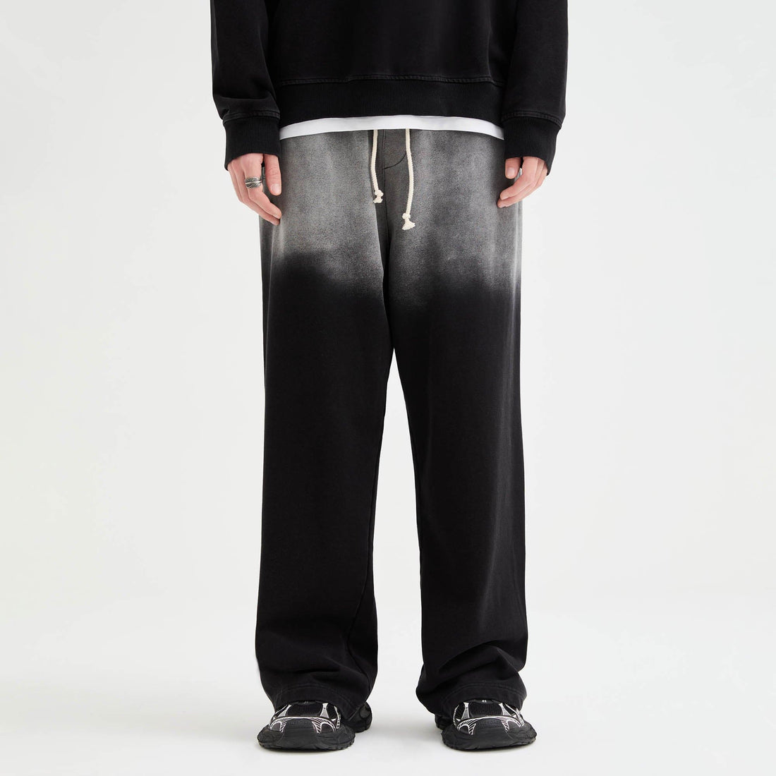 ORGANIC EMOTION Gradient Straight-Leg Drawstring Sweatpants-Pants-S-Black-Free Shipping Leatheretro