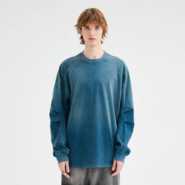 ORGANIC EMOTION Iceberg Gradient Long-Sleeve Tee-L/S Tee-S-Free Shipping Leatheretro