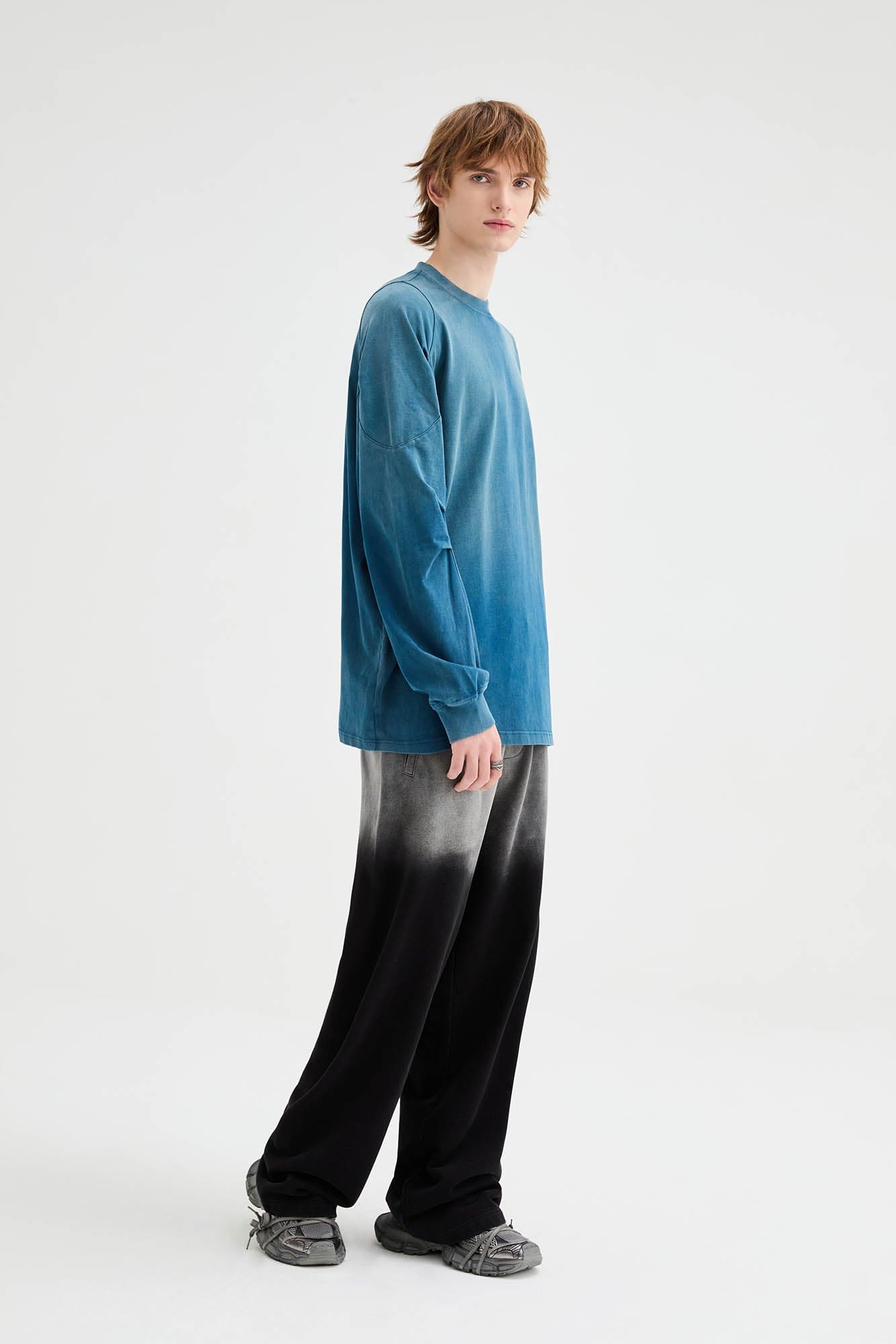 ORGANIC EMOTION Gradient Straight-Leg Drawstring Sweatpants-Pants-S-Black-Free Shipping Leatheretro