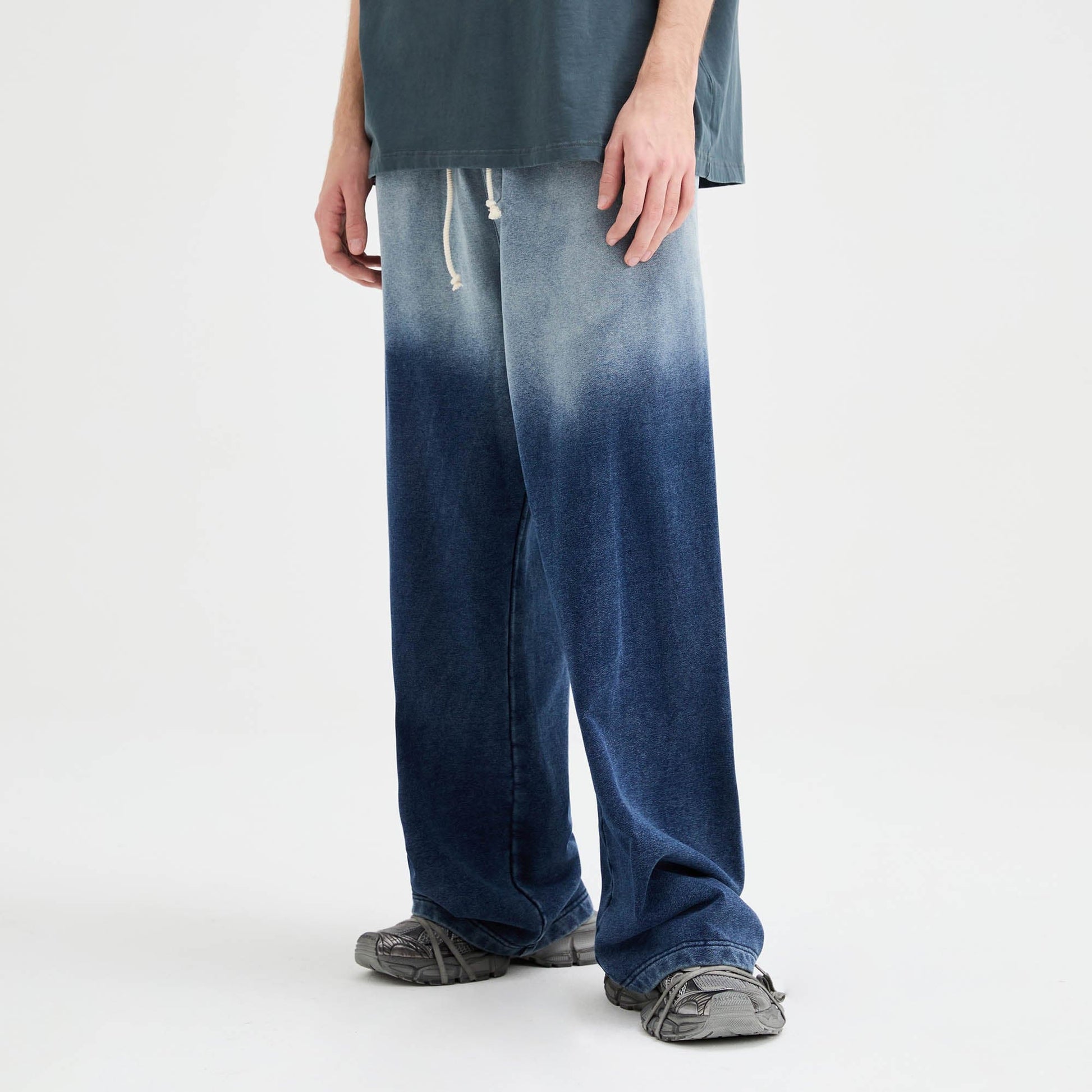 ORGANIC EMOTION Gradient Straight-Leg Drawstring Sweatpants-Pants-S-Black-Free Shipping Leatheretro