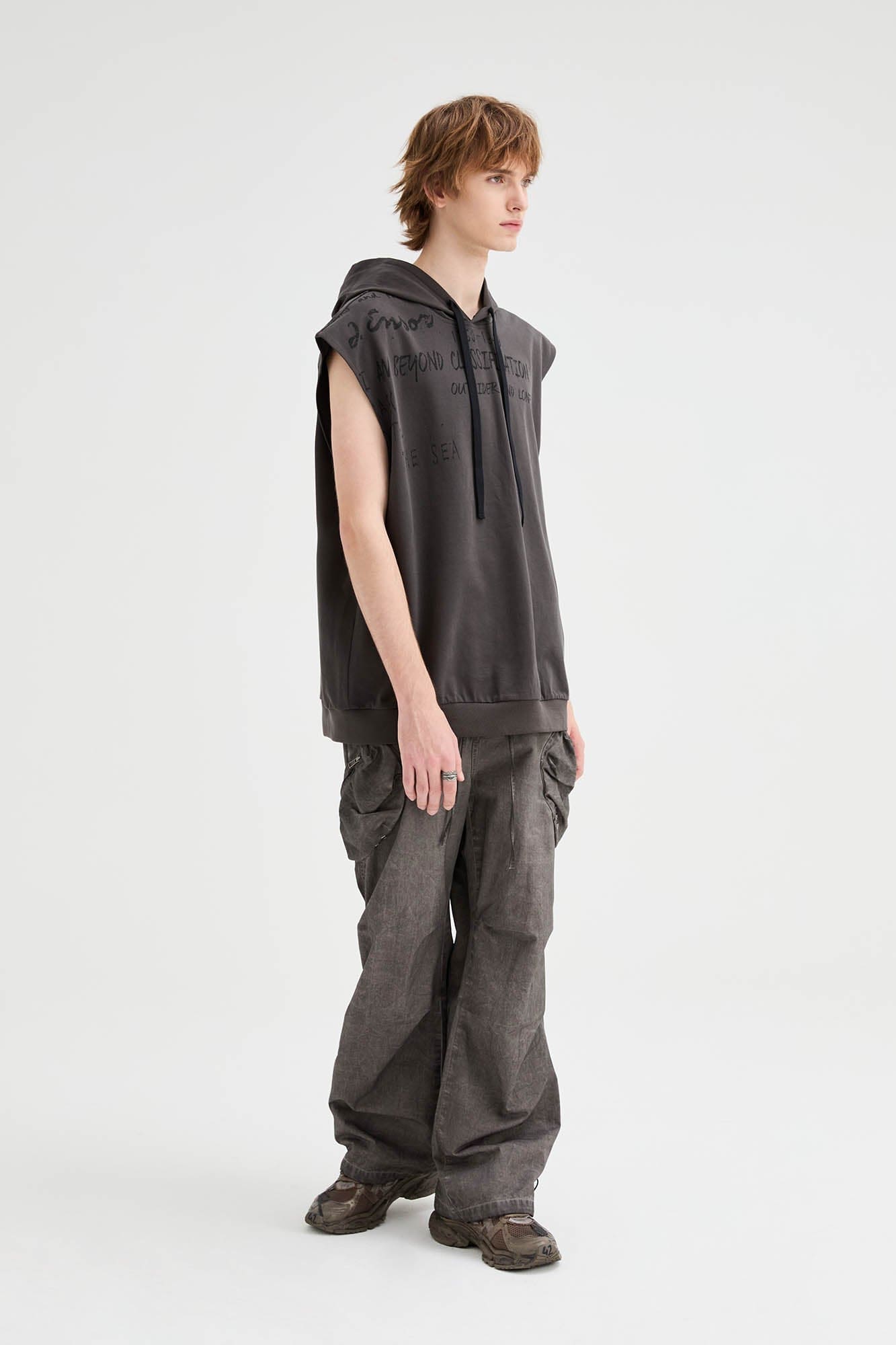 ORGANIC EMOTION Multi-Pocket Crinkled Drawstring Cargo Pants-Pants-XS-Free Shipping Leatheretro