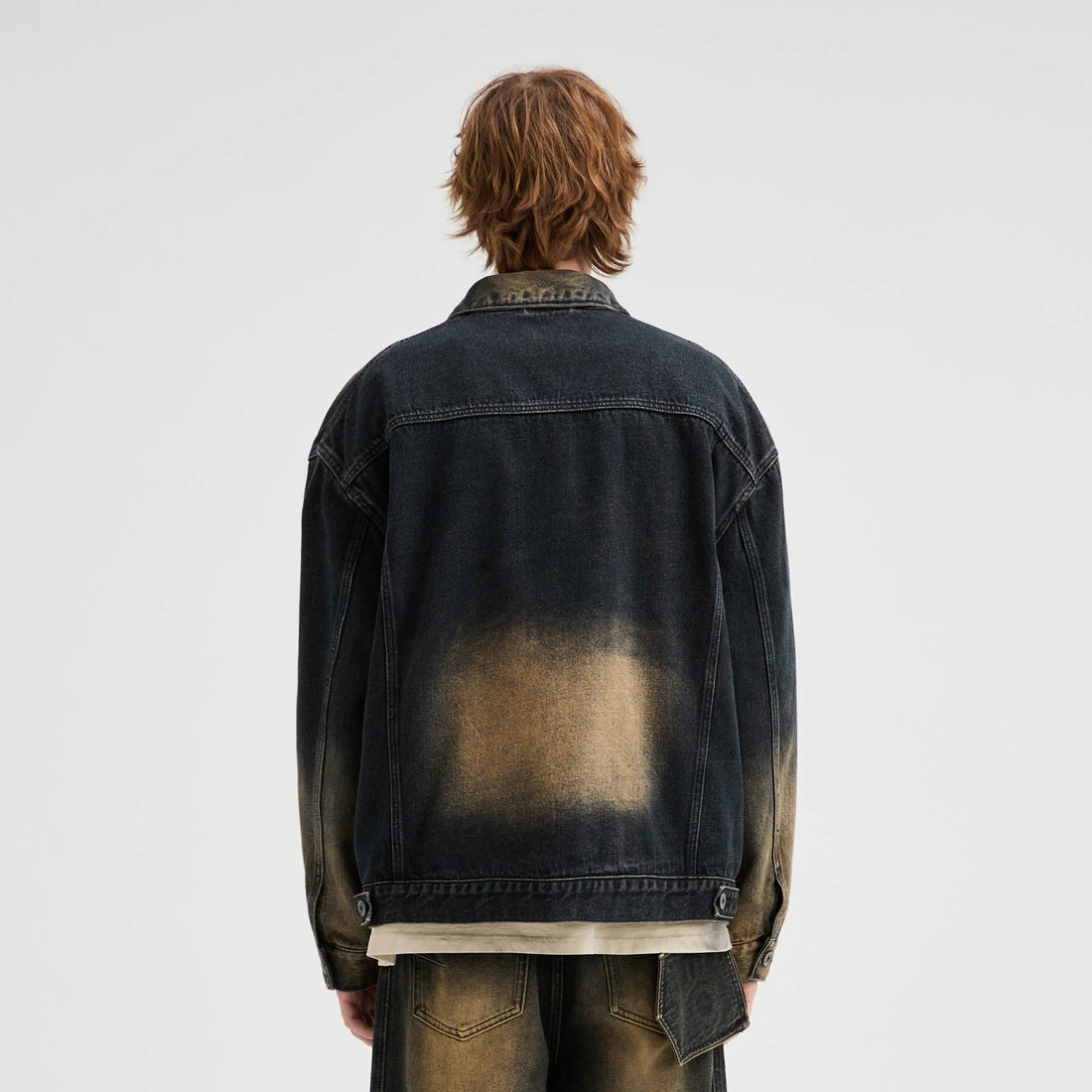 ORGANIC EMOTION Faded Spliced Pocket Denim Jacket-Jacket-XS-Free Shipping Leatheretro