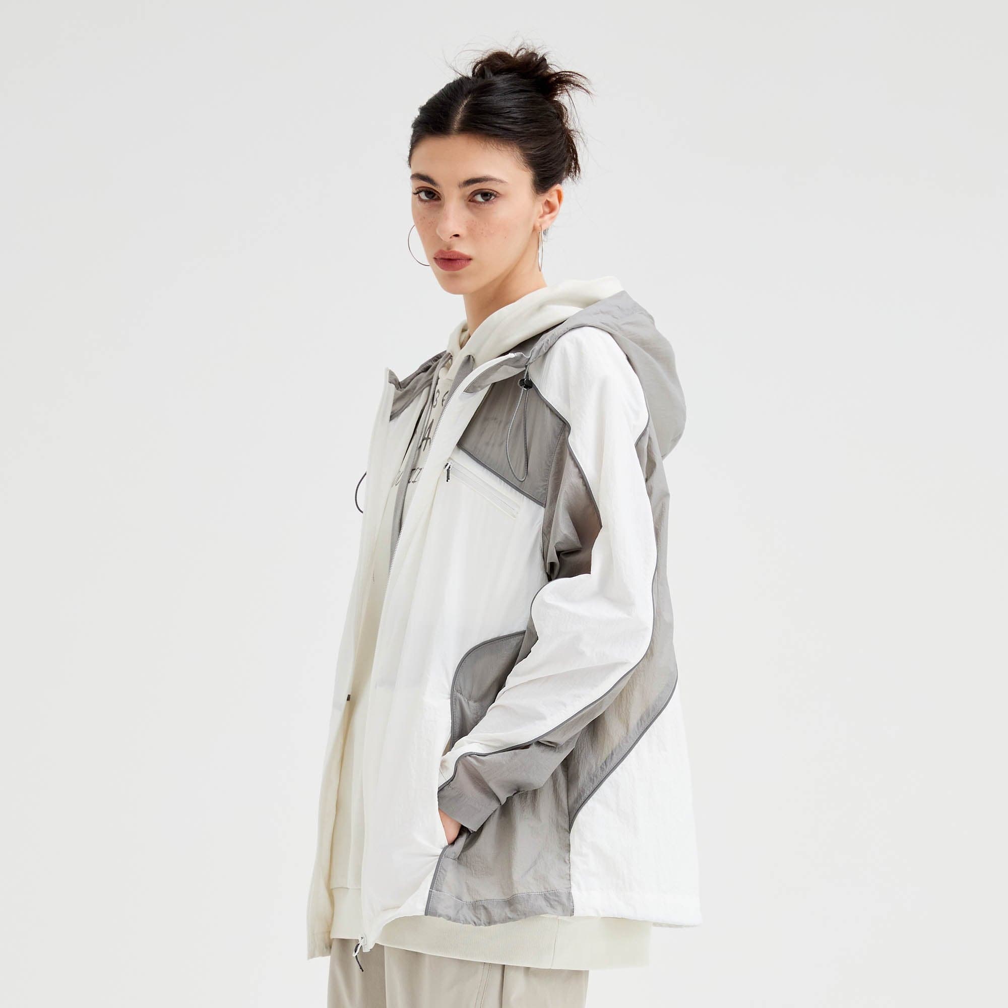 ORGANIC EMOTION Spliced Drawstring UV Protection Light Jacket-Jacket-XS-Free Shipping Leatheretro