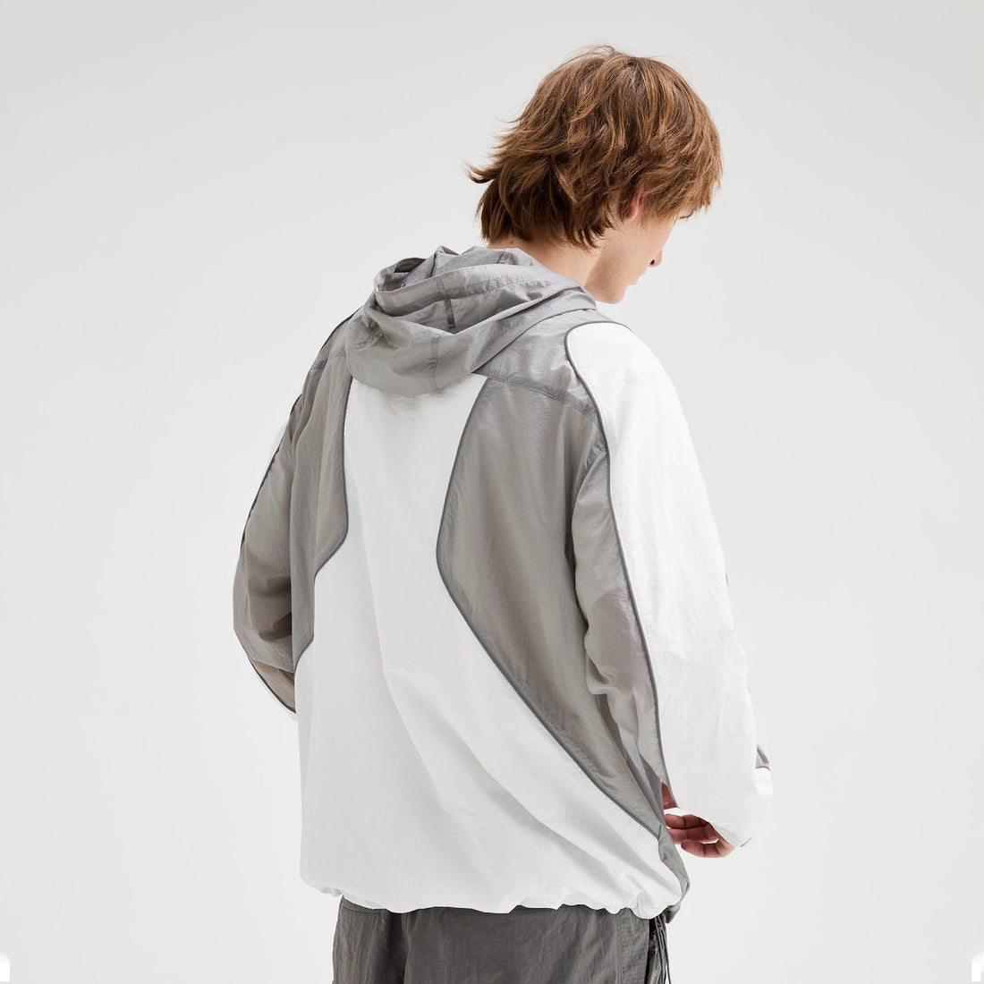 ORGANIC EMOTION Spliced Drawstring UV Protection Light Jacket-Jacket-XS-Free Shipping Leatheretro