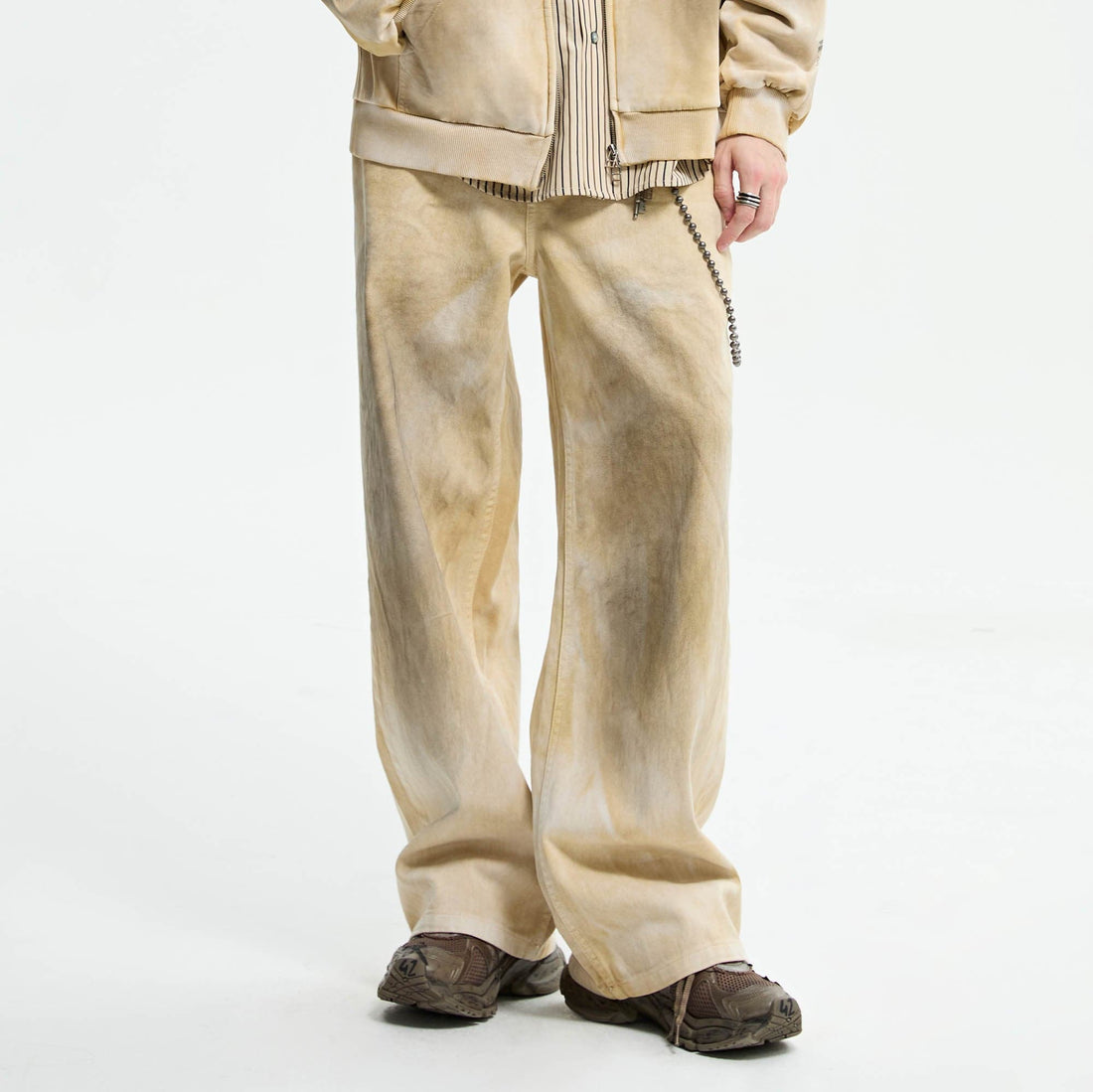 ORGANIC EMOTION Dirty Fit Distressed Wide-Leg Pants-Pants-XS-Free Shipping Leatheretro