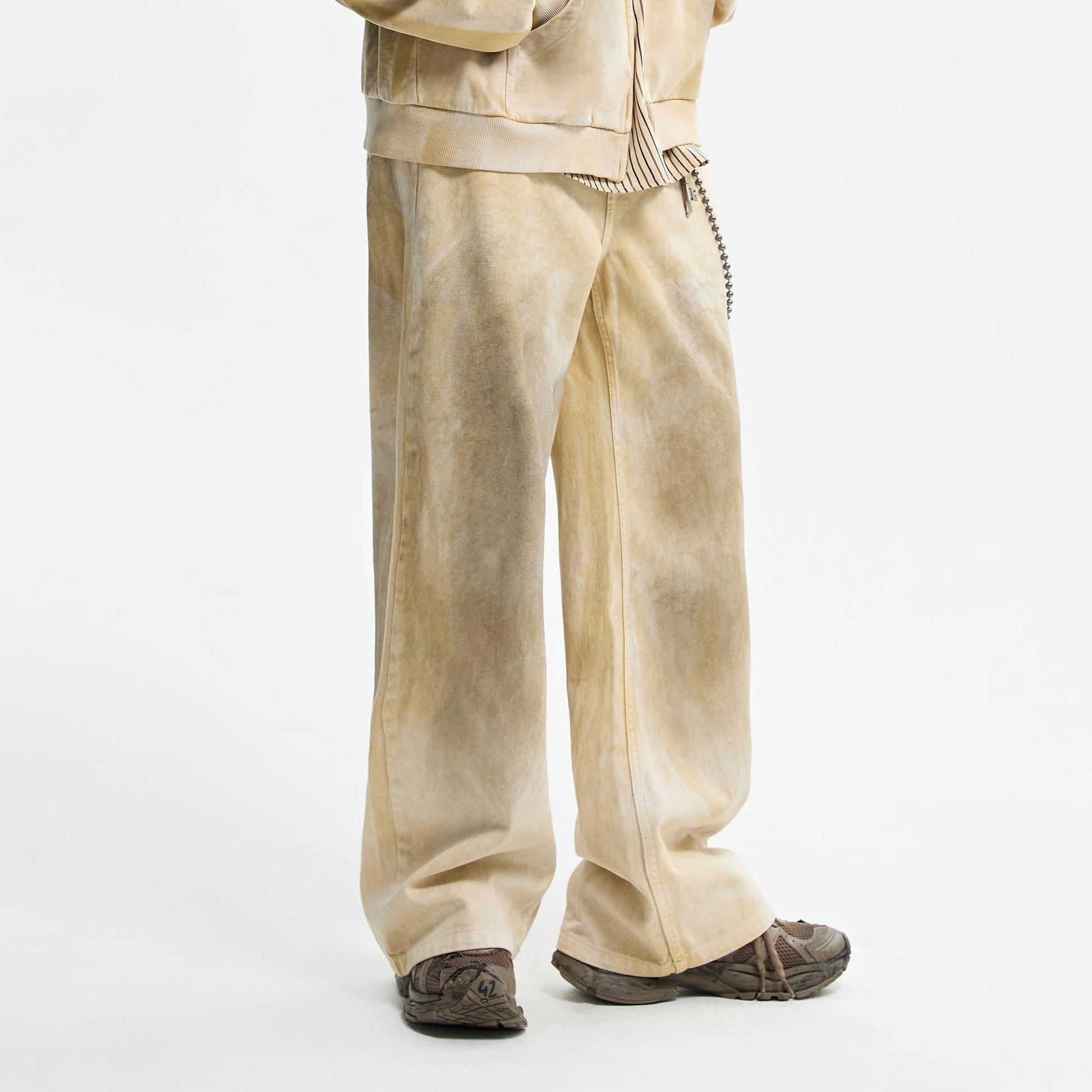 ORGANIC EMOTION Dirty Fit Distressed Wide-Leg Pants-Pants-XS-Free Shipping Leatheretro