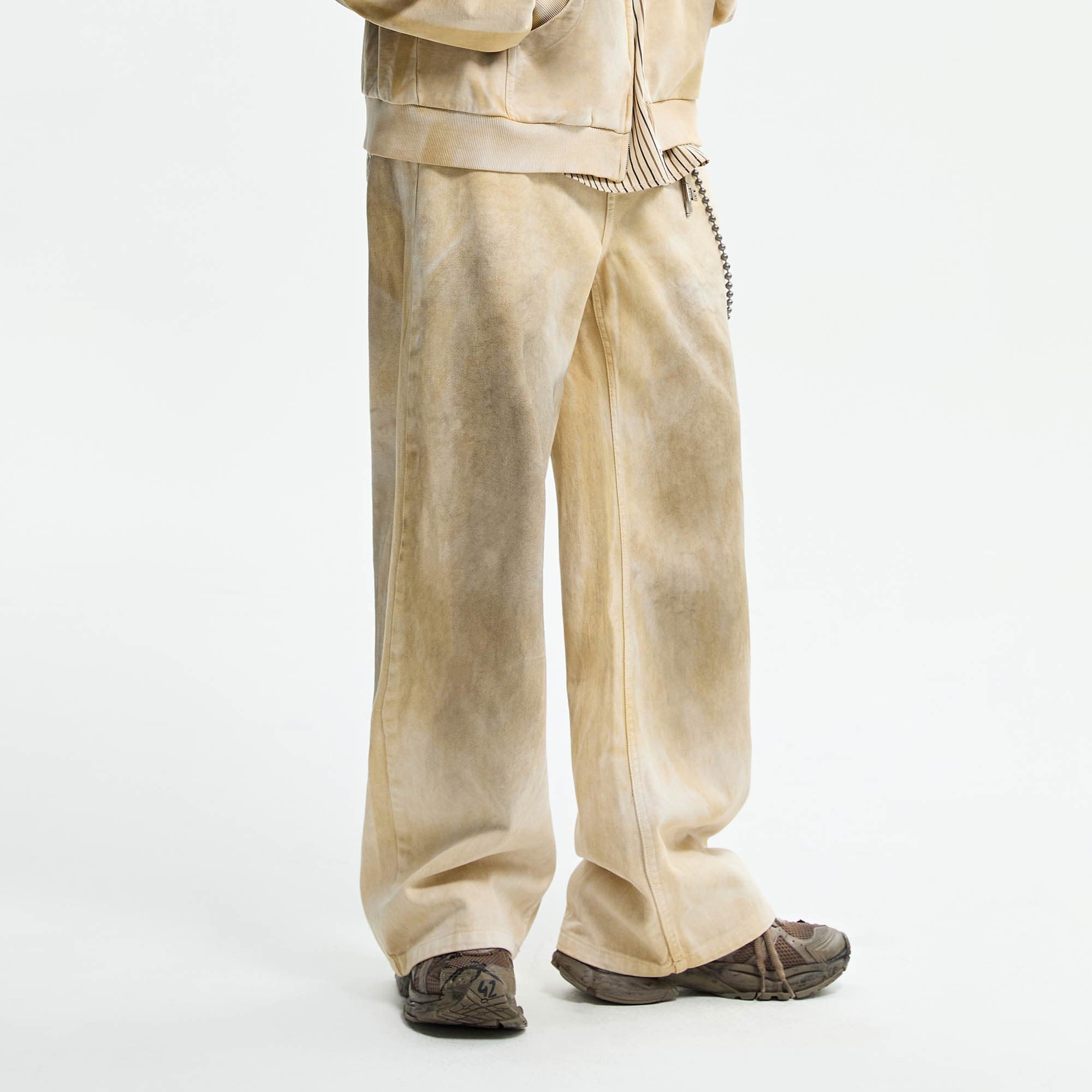 ORGANIC EMOTION Dirty Fit Distressed Wide-Leg Pants-Pants-XS-Free Shipping Leatheretro
