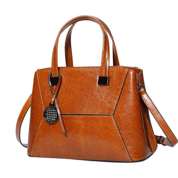 Oil Wax Cowhide Cross body Handbag-Handbags-Gray-Free Shipping Leatheretro
