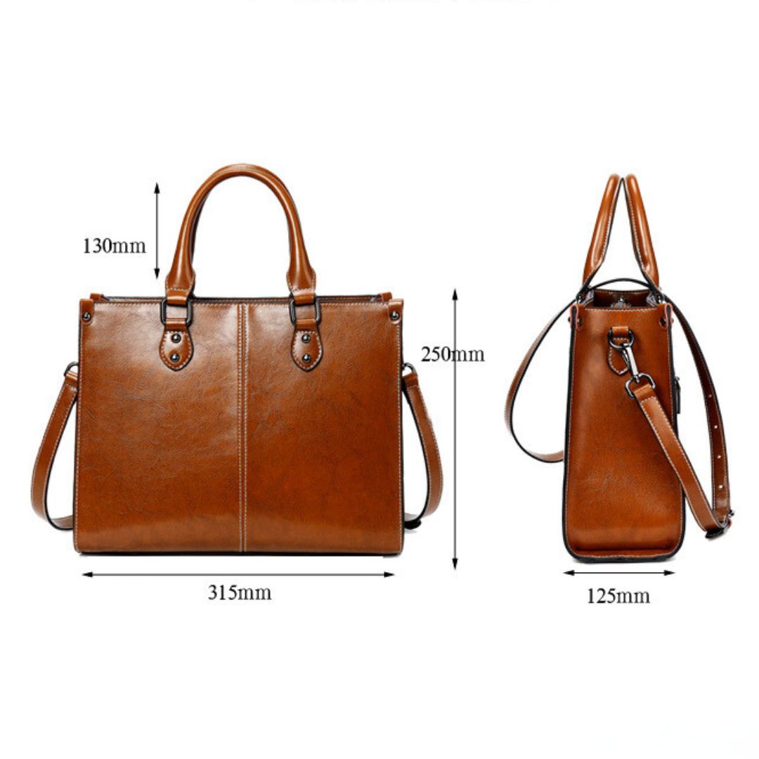 Oil Wax Spliced Leather Women's Crossbody Bag-Handbags-Brown-Free Shipping Leatheretro