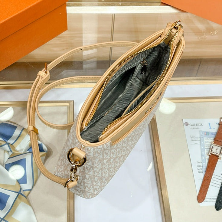 One-Shoulder Small Square Mahjong Bag-Clutch-Brown-Free Shipping Leatheretro