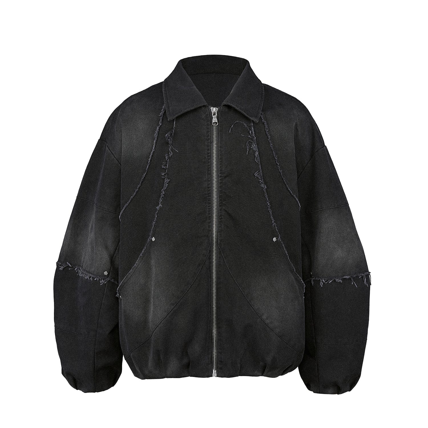 UNDERWATER Raw-Edge Spliced Rivet Jacket-Jacket-S-Free Shipping Leatheretro