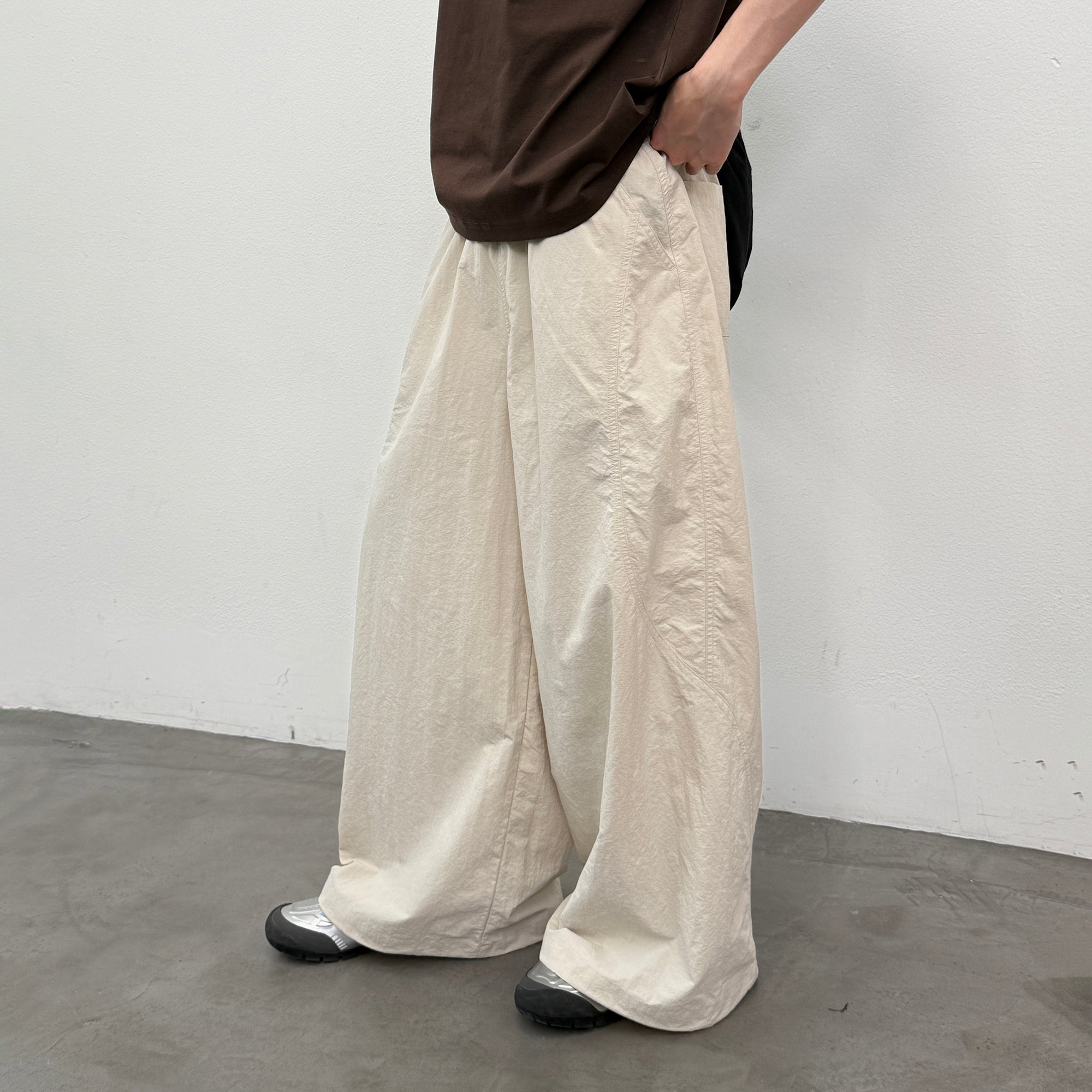 ROARINGWILD A ARCH Quick-Dry Wide-Leg Parachute Pants-Pants-XS-Green-Free Shipping Leatheretro