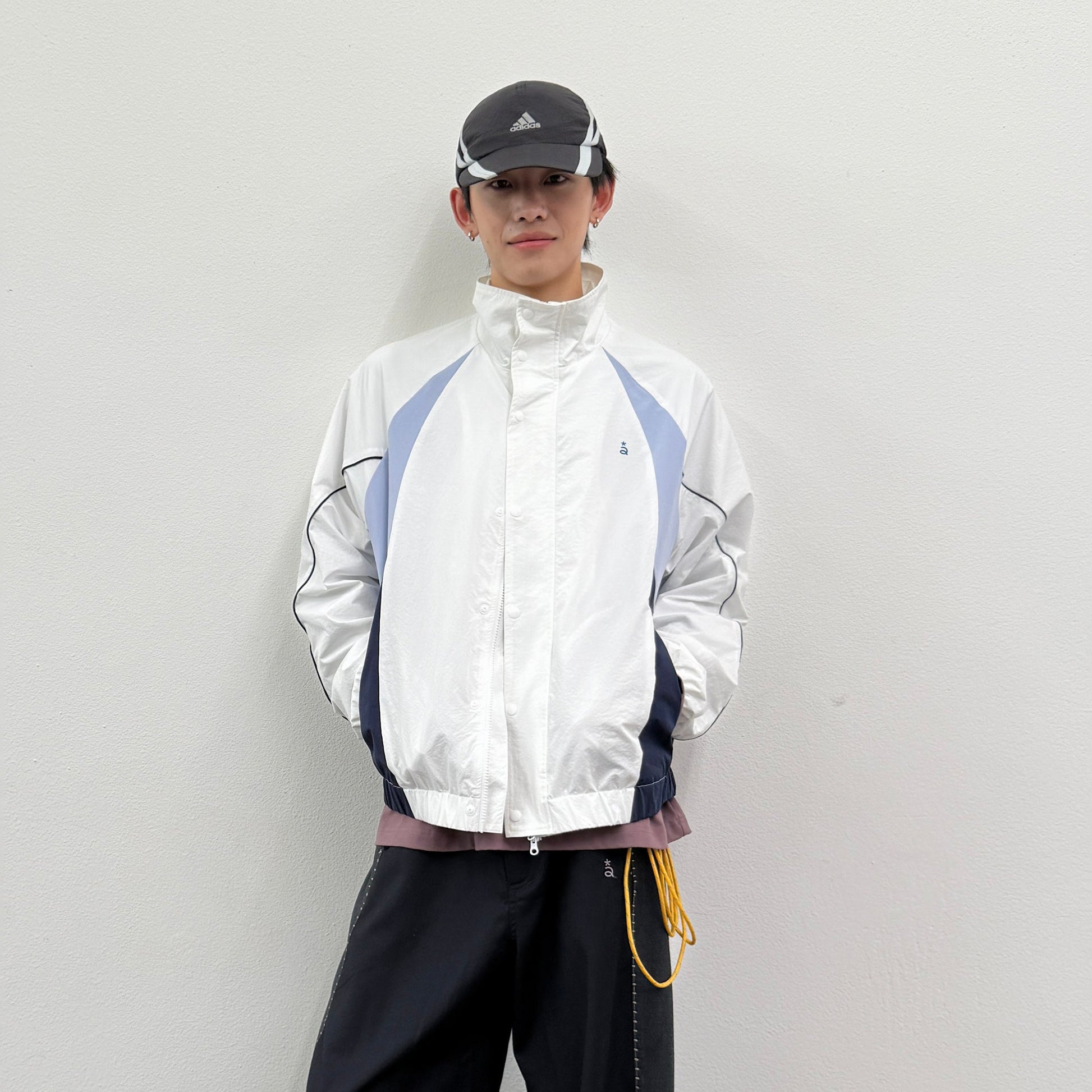ROARINGWILD A ARCH Embroidered Graphic Raglan Jacket-Jacket-XS-White-Free Shipping Leatheretro