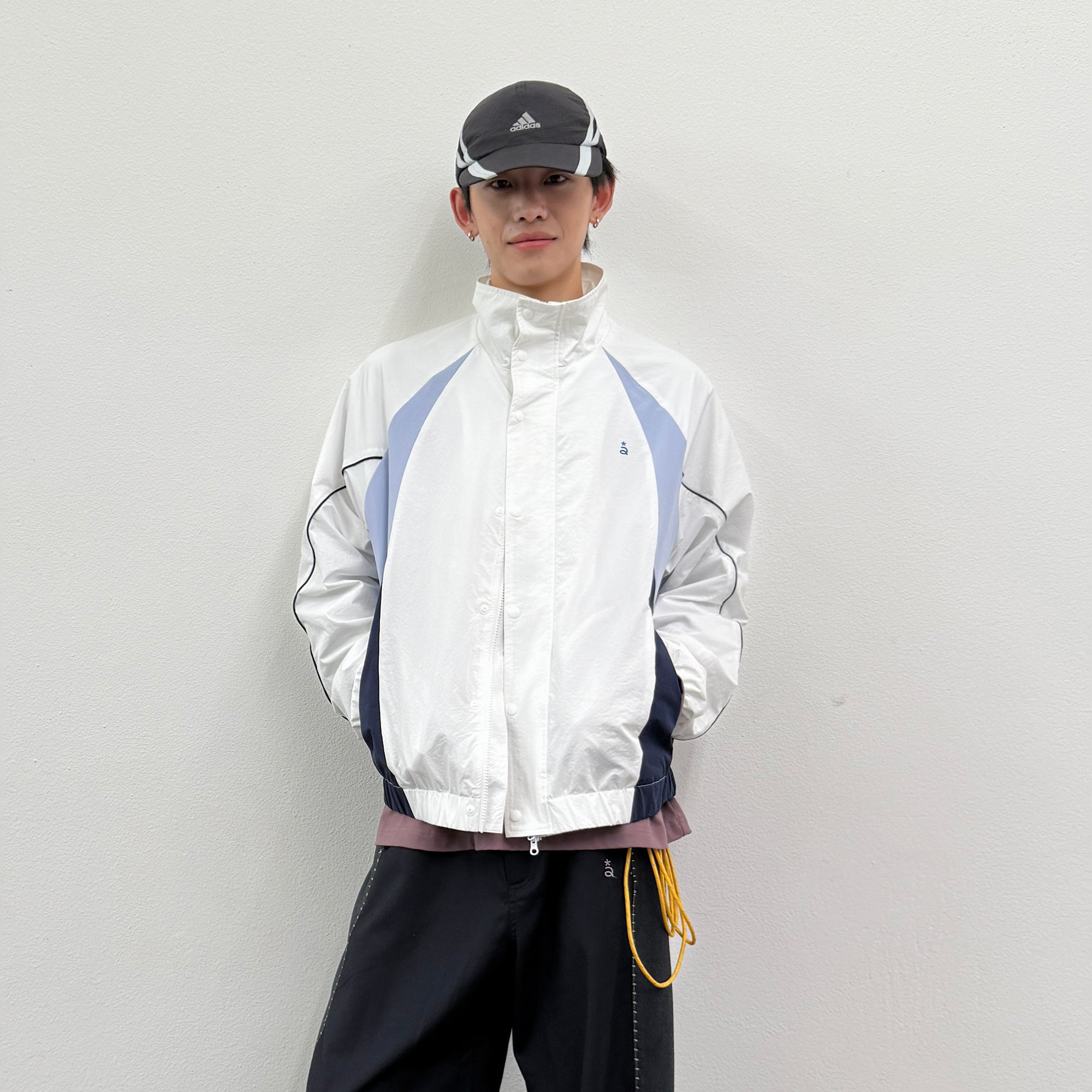 ROARINGWILD A ARCH Embroidered Graphic Raglan Jacket-Jacket-XS-White-Free Shipping Leatheretro