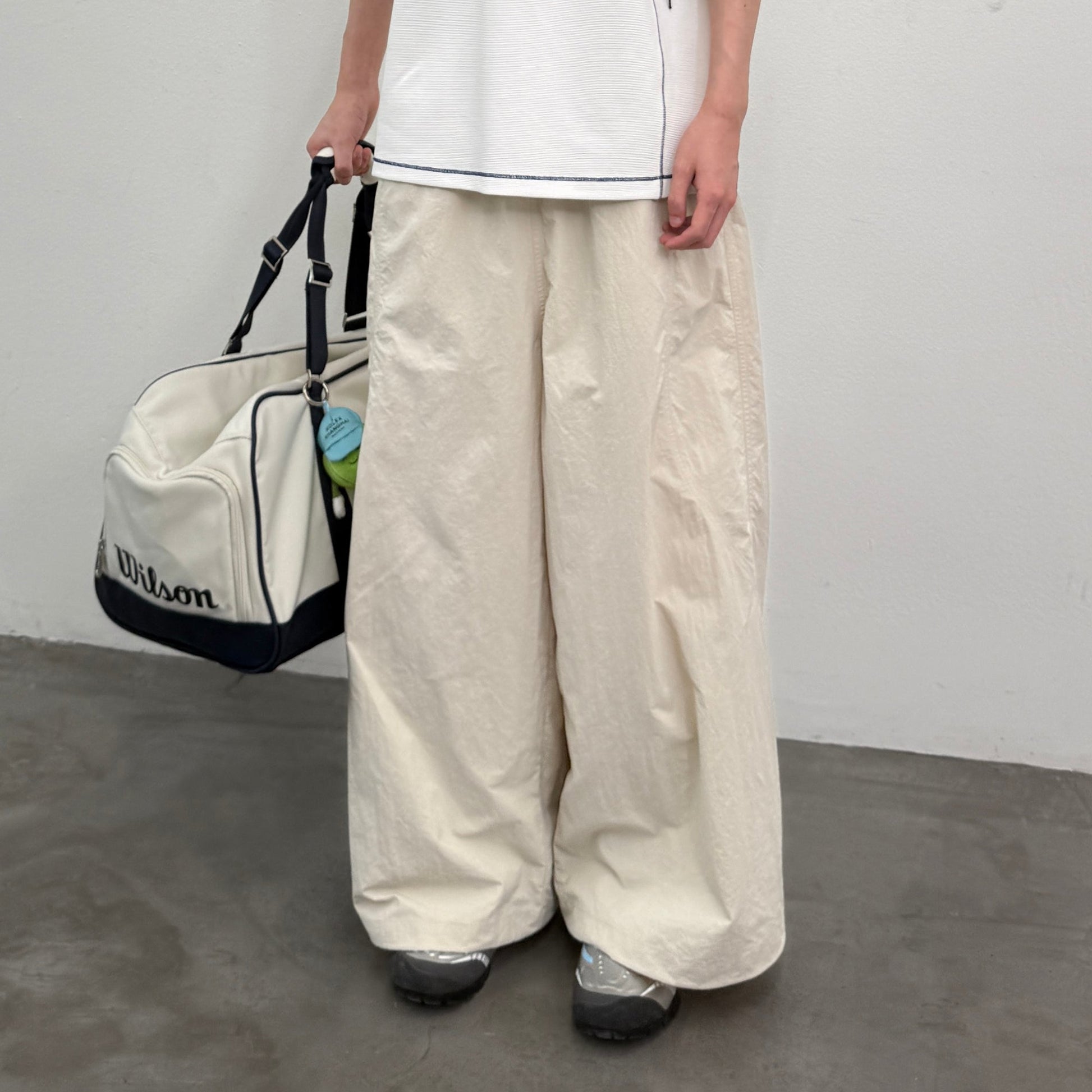 ROARINGWILD A ARCH Quick-Dry Wide-Leg Parachute Pants-Pants-XS-Apricot-Free Shipping Leatheretro