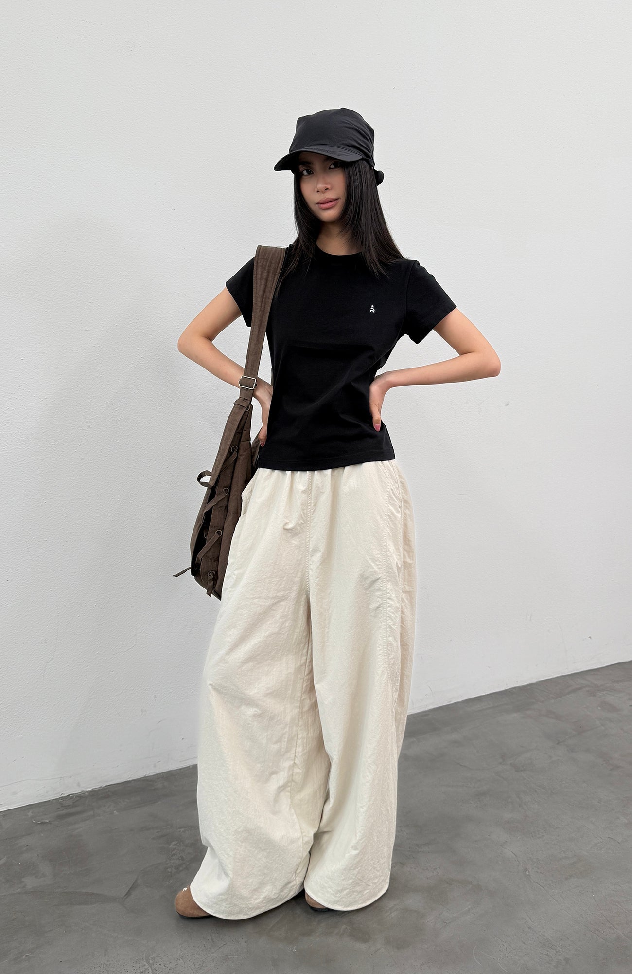 ROARINGWILD A ARCH Quick-Dry Wide-Leg Parachute Pants-Pants-XS-Green-Free Shipping Leatheretro