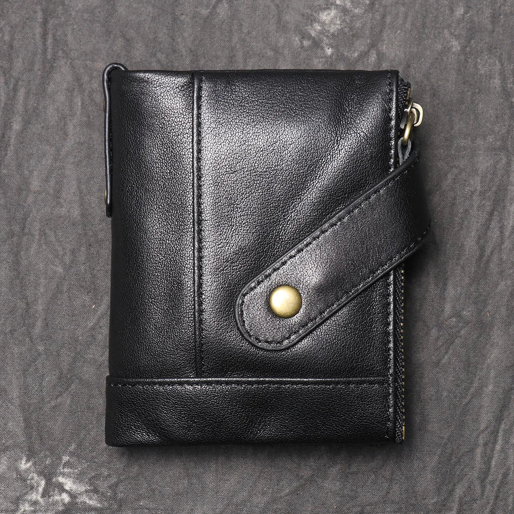 Premium Genuine Leather Men's Wallet-Wallets & Money Clips-Black-Free Shipping Leatheretro