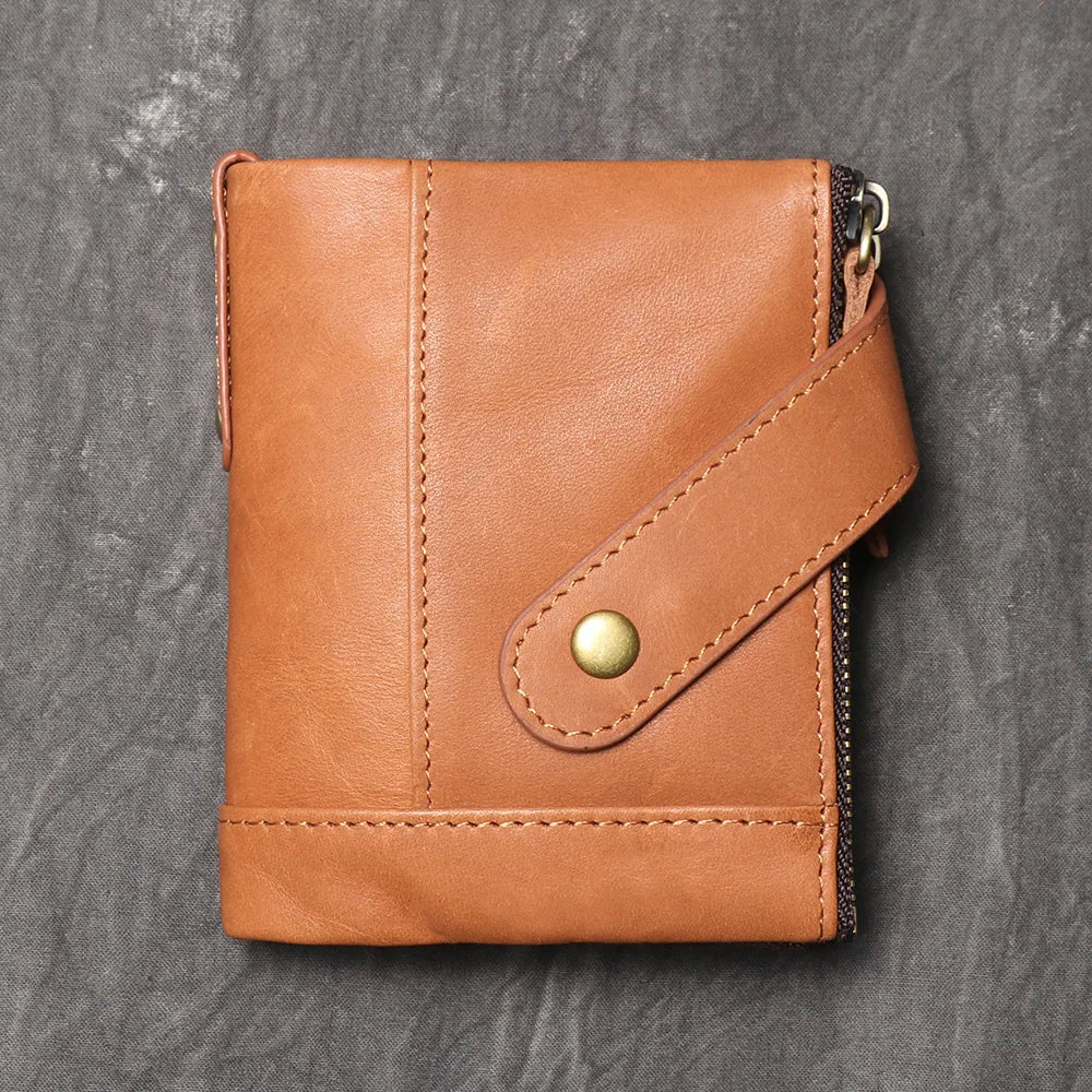 Premium Genuine Leather Men's Wallet-Wallets & Money Clips-Brown-Free Shipping Leatheretro
