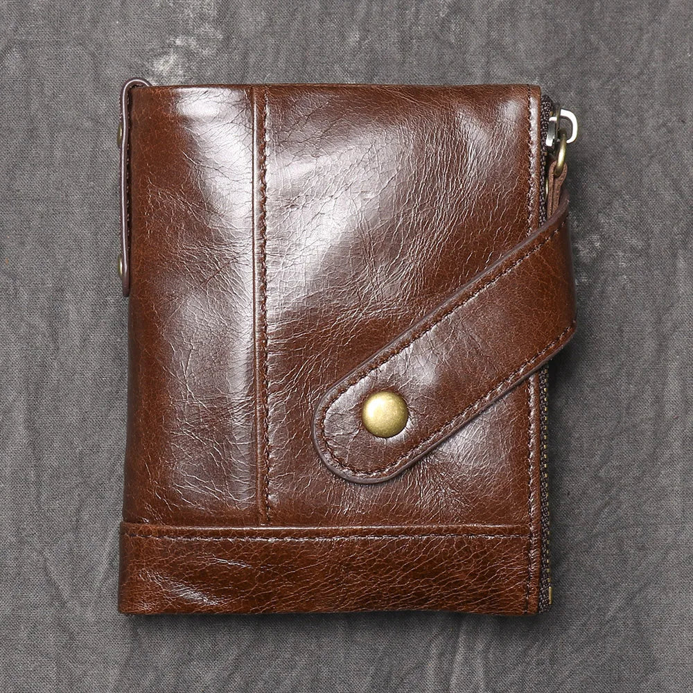 Premium Genuine Leather Men's Wallet-Wallets & Money Clips-Coffee-Free Shipping Leatheretro