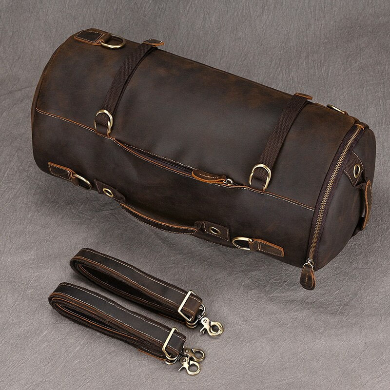 Premium Leather Bucket Backpack-Backpacks-Dark Brown-Free Shipping Leatheretro