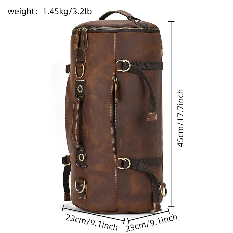 Premium Leather Bucket Backpack-Backpacks-Dark Brown-Free Shipping Leatheretro