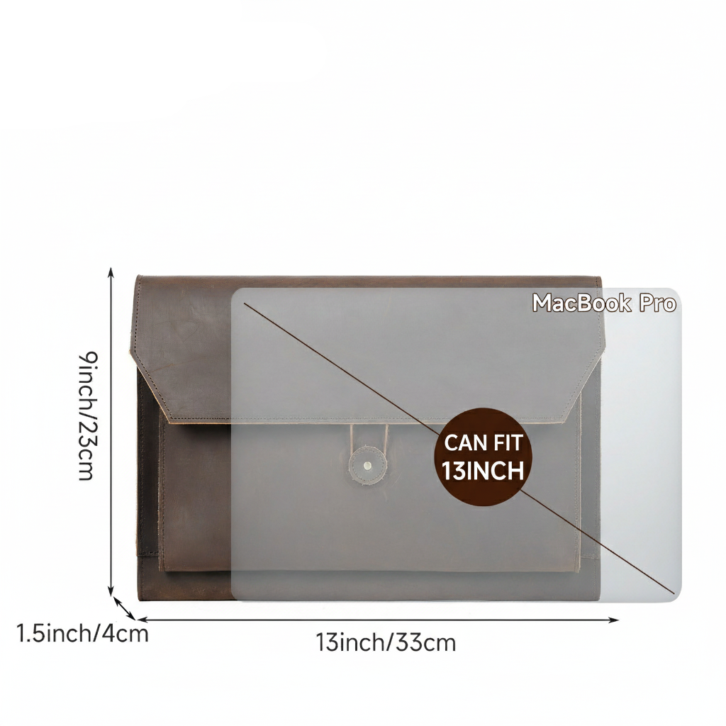 Premium Crazy Horse Leather Retro Laptop Bag Protective Case-Small 13"-Free Shipping Leatheretro