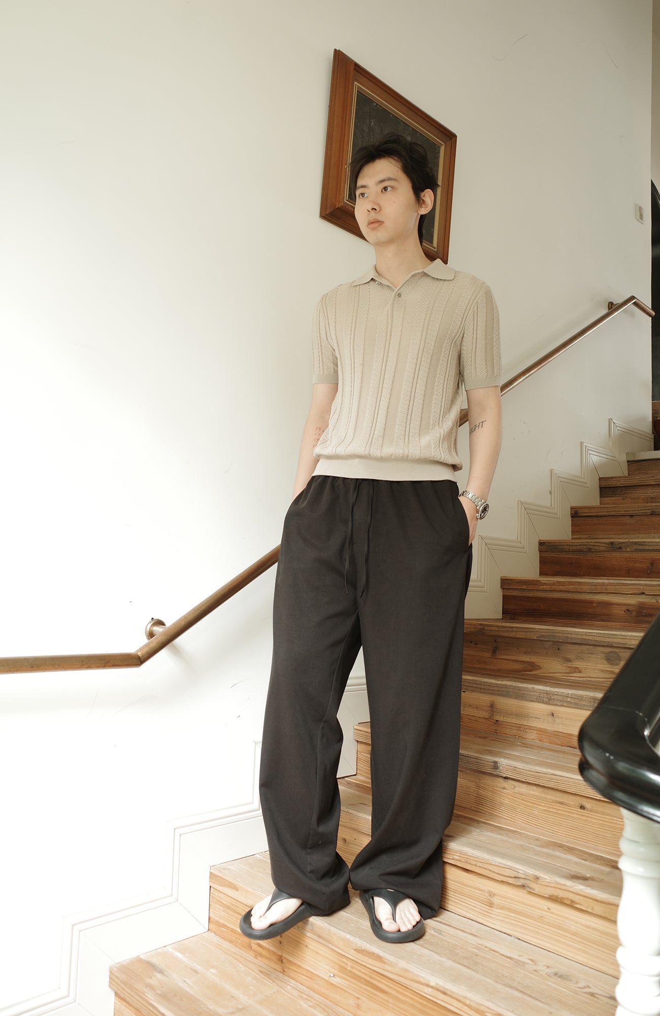 KREATE Acetate Wide-Leg Trousers-Pants-S (Preorder)-Black-Free Shipping Leatheretro