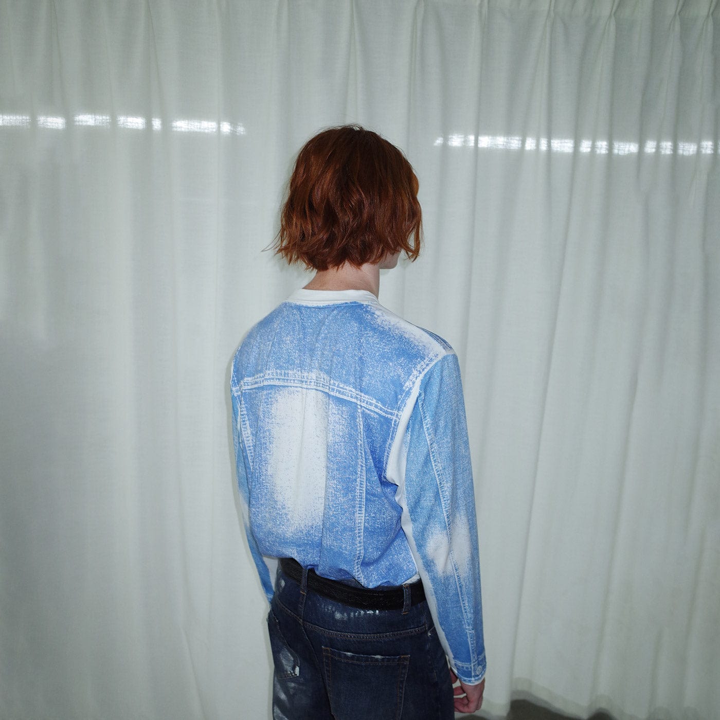 LEONSENSE Denim Print L/S T-Shirt-L/S Tee-S-Free Shipping Leatheretro