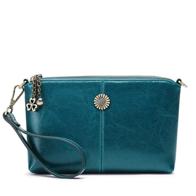 Genuine Leather Women's Clutch Messenger Bag-Clutch-Brown-Free Shipping Leatheretro