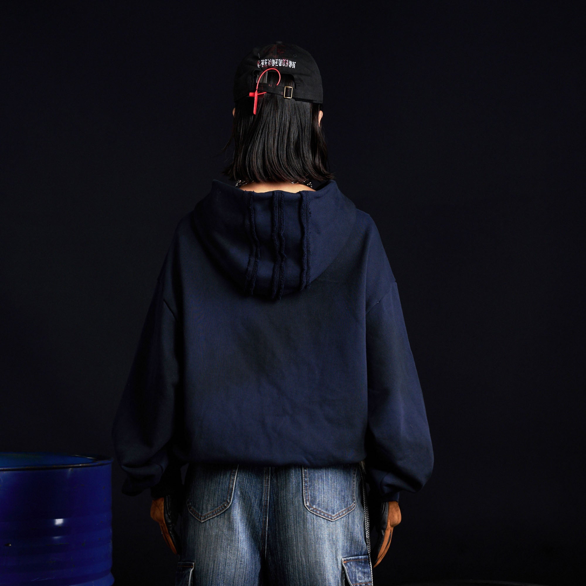 RECOVER ZONE LOGO Embroidered Dirty Wash Hoodie-Hoodie-M-White-Free Shipping Leatheretro