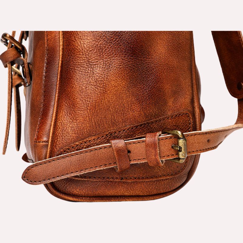 Retro Genuine Leather Casual Business Men's Backpack-Backpacks-Brown-Free Shipping Leatheretro