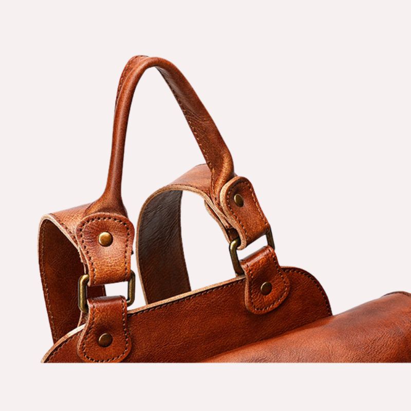 Retro Genuine Leather Casual Business Men's Backpack-Backpacks-Brown-Free Shipping Leatheretro