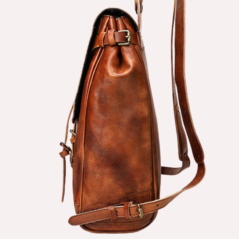 Retro Genuine Leather Casual Business Men's Backpack-Backpacks-Brown-Free Shipping Leatheretro