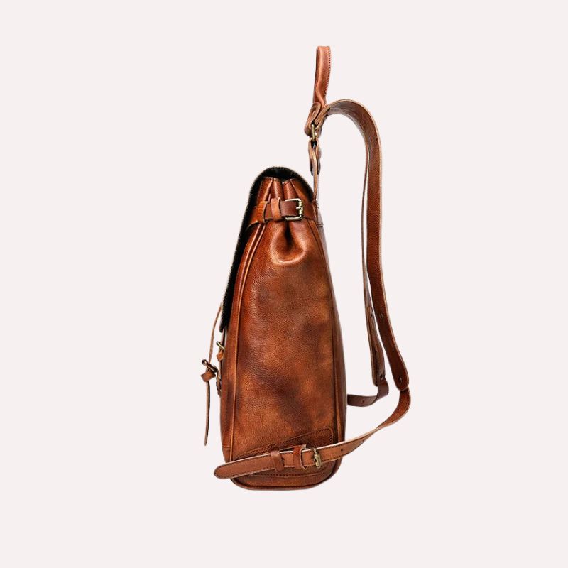 Retro Genuine Leather Casual Business Men's Backpack-Backpacks-Brown-Free Shipping Leatheretro