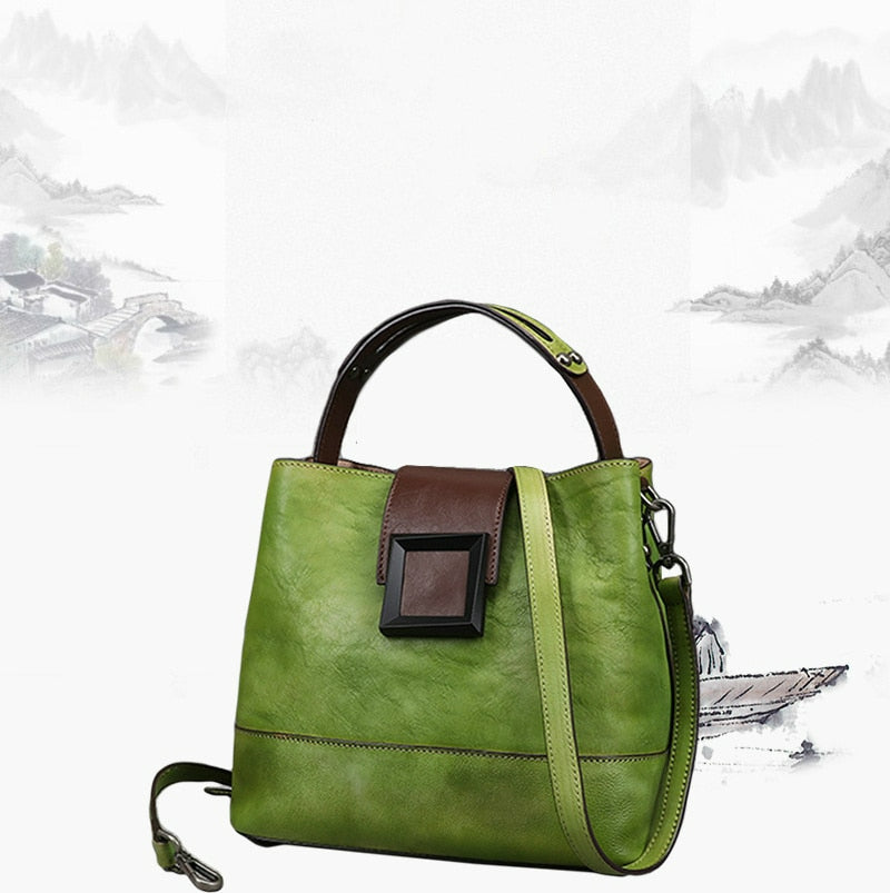 Retro Genuine Leather Shoulder Bag-Handbags-Gray-Free Shipping Leatheretro