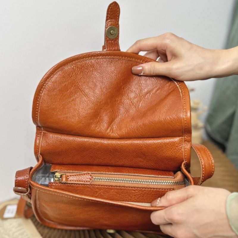 Retro Saddle Bag Women's High-end Messenger Bag-Handbags-Brown-Free Shipping Leatheretro