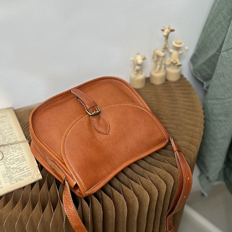 Retro Saddle Bag Women's High-end Messenger Bag-Handbags-Brown-Free Shipping Leatheretro