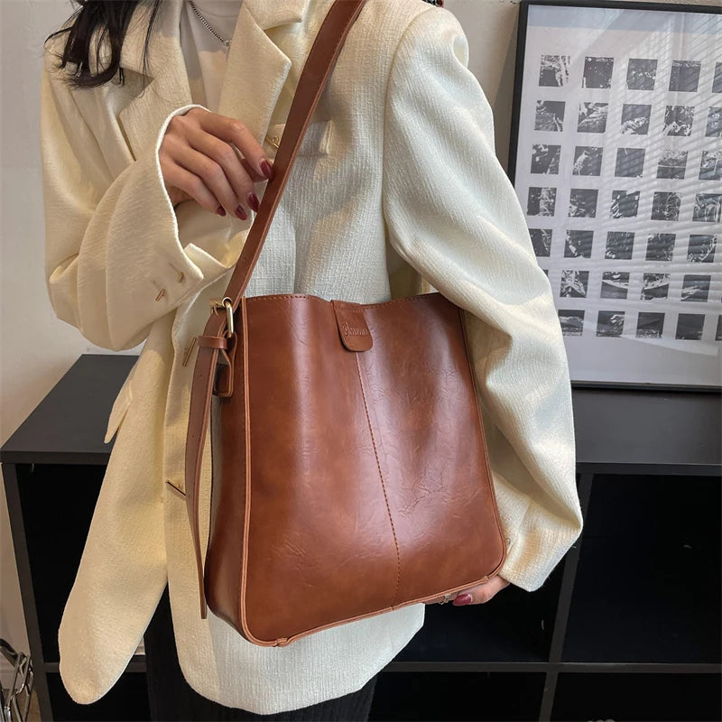 Retro Shoulder Tote Bag Set For Women-Tote Bag-Auburn-Free Shipping Leatheretro