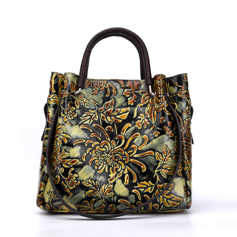 Retro Style Diagonal Cross Toe Layer Cowhide Bag-Handbags-Yellow-Free Shipping Leatheretro