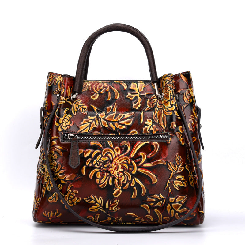 Retro Style Diagonal Cross Toe Layer Cowhide Bag-Handbags-Yellow-Free Shipping Leatheretro