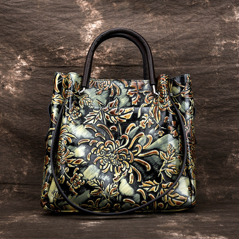 Retro Style Diagonal Cross Toe Layer Cowhide Bag-Handbags-Yellow-Free Shipping Leatheretro