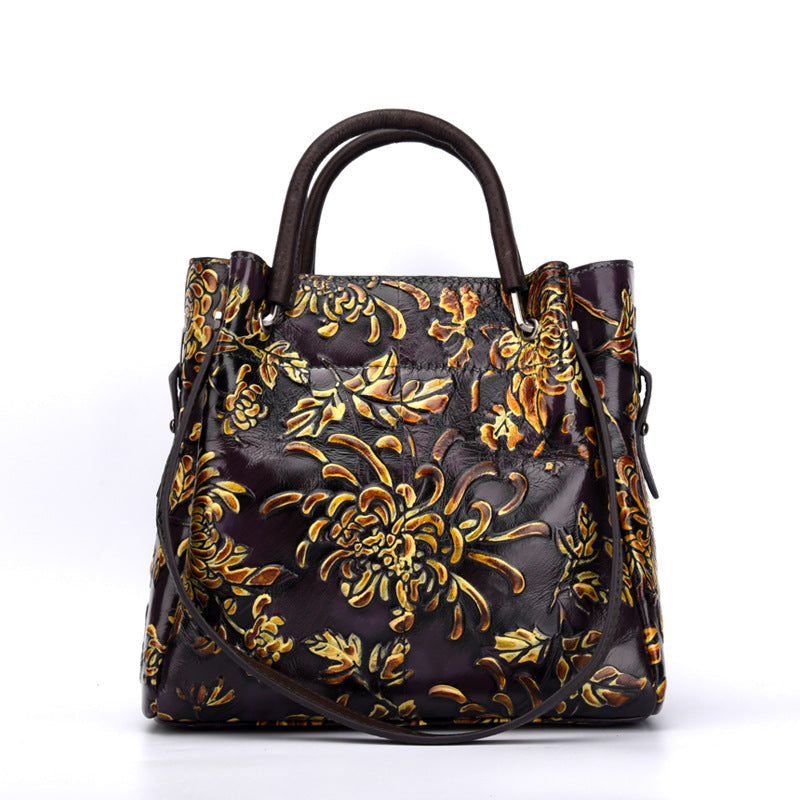 Retro Style Diagonal Cross Toe Layer Cowhide Bag-Handbags-Purple-Free Shipping Leatheretro